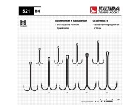 Крючки Kujira 521 BN №1/0 (10 шт.) двойник с длинным цевьем