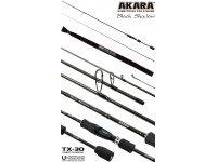 Спиннинг штекерный углепластик 2 колена Akara SL1001 Black Shadow 802MLF TX-30 (3,5-10,5) 2,44 м