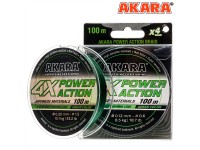 Шнур Akara Power Action X-4 Green 100 м 0,18