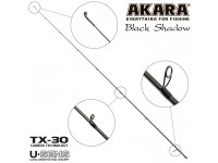 Хлыст углепластик для спиннинга Akara SL1001 Black Shadow 802MLF TX-30 (3,5-10,5) 2,44 м