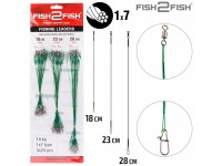 Набор поводков Fish2Fish SP17 1х7 20LB (3х24 шт.) 9 кг