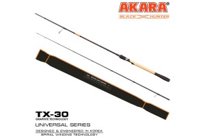 Спиннинг штекерный углепластик 2 колена Akara Black Hunter (4-18) ML762 2, 28 м