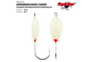 Мормышка Spider P Корюшиная Капля с ушком 15 мм кр. №4