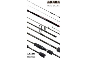 Спиннинг штекерный углепластик 2 колена Akara SL1001 Black Shadow 802MLF TX-30 (3, 5-10, 5) 2, 44 м
