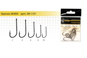 Крючок Akara SW-1101 BN № 2 (10шт.) с засечками донная ловля