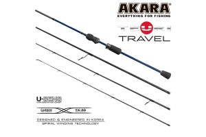 Спиннинг штекерный углепластик 4 колена Akara Teuri Travel ML (4-17) 2, 28 м