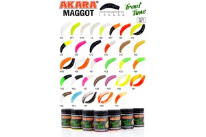 Силиконовая приманка Akara Trout Time MAGGOT 1,6 Tu-Frutti 454 (10 шт.)