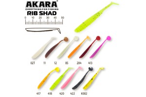 Рипер Akara Rib Shad 45 MIX (10 шт.)