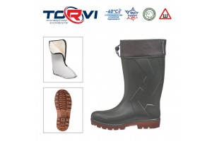 Сапоги Torvi 00328 -40С с подошвой ЭВА 4-слойный вкл.мех олива подошва шипы 43 р-р.