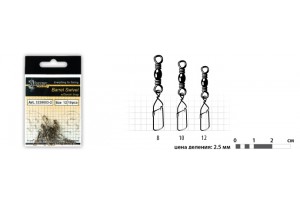 Вертлюг с застежкой Akara Barrel Swivel with Norway Snap 21010 №12 (10 шт.)
