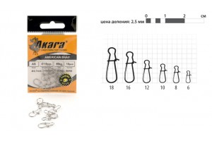 Застежка Akara American Snap нерж.сталь 0, 7x16 мм 38 кг (10шт.)