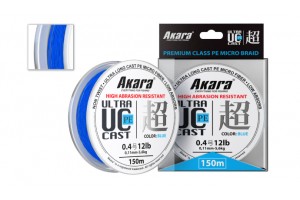 Шнур Akara Ultra Cast PE Micro Braid Blue 150 м 0, 13