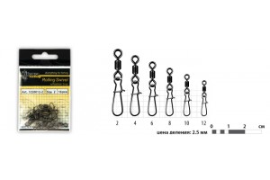 Вертлюг Akara Rolling Swivel 3220017-2 12 (10 шт.) бочонок с застежкой