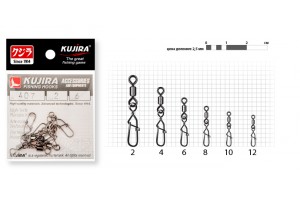 Вертлюг с застежкой Kujira 407 BN №8 10 кг (8 шт.)