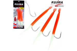 Снасточка морская Kujira Gummi Makk 8/0 Lumo+Red (3 шт)