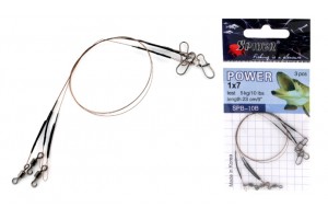 Поводок Spider Power 1х7 SPB-10B 25B 5 кг 23 см brown