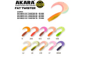 Твистер Akara Eatable Fat Twister 45 X040 (8 шт.)