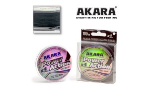 Шнур Akara Power Action X-4 Grey 100 м 0, 16