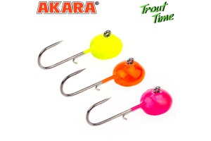 Джиг. головка Akara Trout Time Таблетка 2 гр. кр. № 4 MIX (3шт)