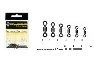 Вертлюг Akara Rolling Swivel 3220020-2 6 (10 шт.) бочонок катушка