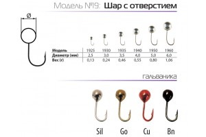 Мормышка W Spider Шар с отверстием 3, 5 мм 0, 46 гр Sil