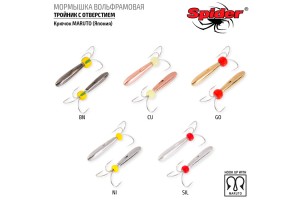 Мормышка W Spider Тройник с отверст. 4, 2 мм 1, 80 гр. Sil c бисером
