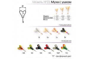 Мормышка W Spider Муха с ушком 9, 0 мм 1, 03 гр. Cu
