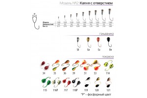 Мормышка W Spider Капля с отверстием комб. 3, 0 мм 0, 37 гр. Go/R
