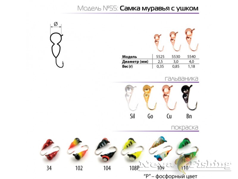 Мормышка вольфрамовая Spider Муравей с отверствием гальваника